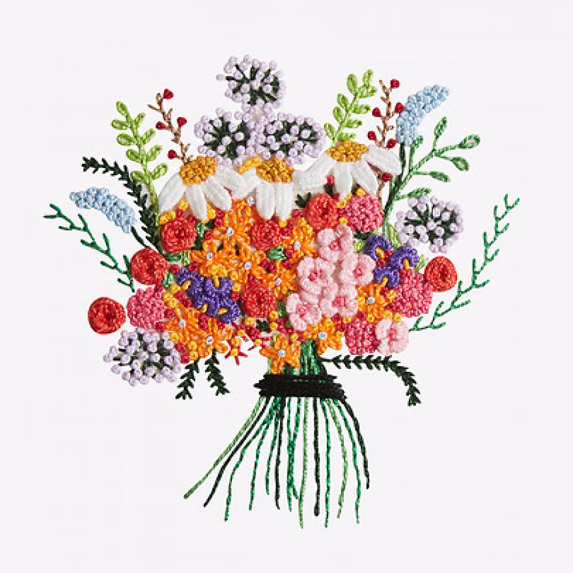 Embroidered flower bouquet